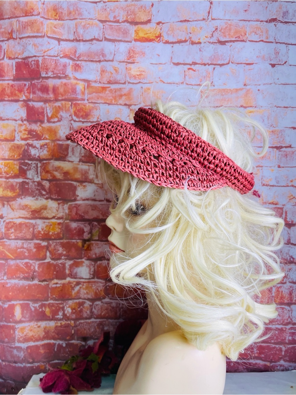 Burnt Orange. Straw Sun Visor